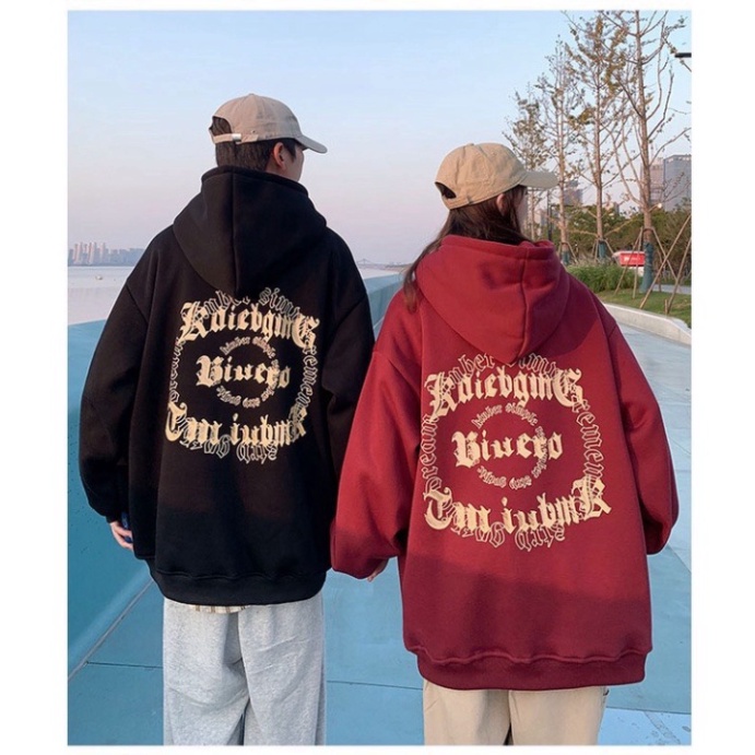 Áo hoodie nam nữ unisex nỉ bông bigsize dáng rộng tay dài có mũ mặc đồ đôi phong cách hàn quốc