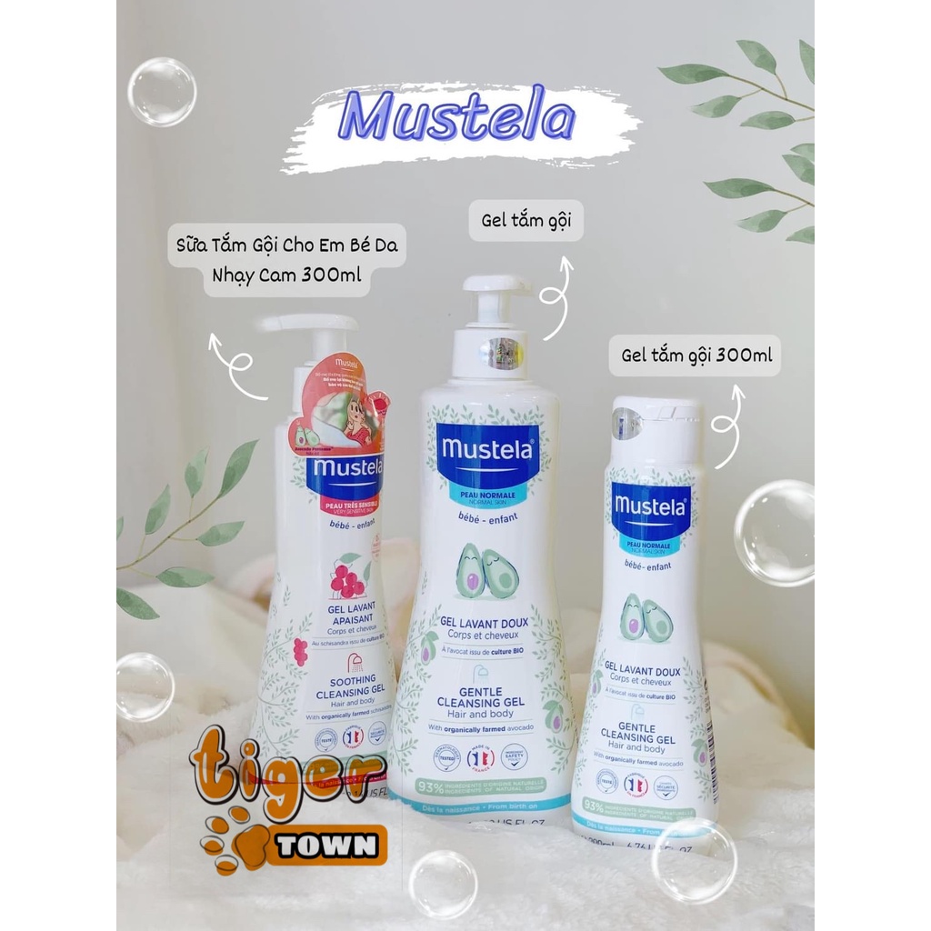 Sữa Tắm Gội Da Thường Mustela / Da chàm thể tạng / Da nhạy cảm / Da khô - Sữa tắm gội cho bé sơ sinh và trẻ nhỏ.