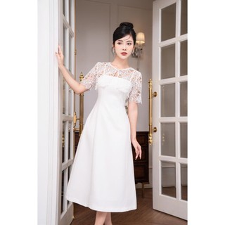 Set bộ đầm hai dây + áo khoác ren MMOutfit SB0723202