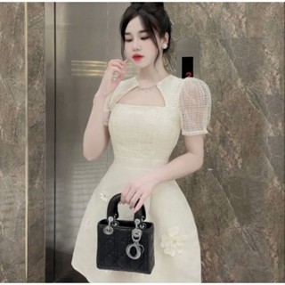 Đầm dự tiệc ren phối đính hoa nổi 🌵40-80KG🌵 bigsize váy trắng kem đen công chúa đám cưới cao cấp đẹp AMORE