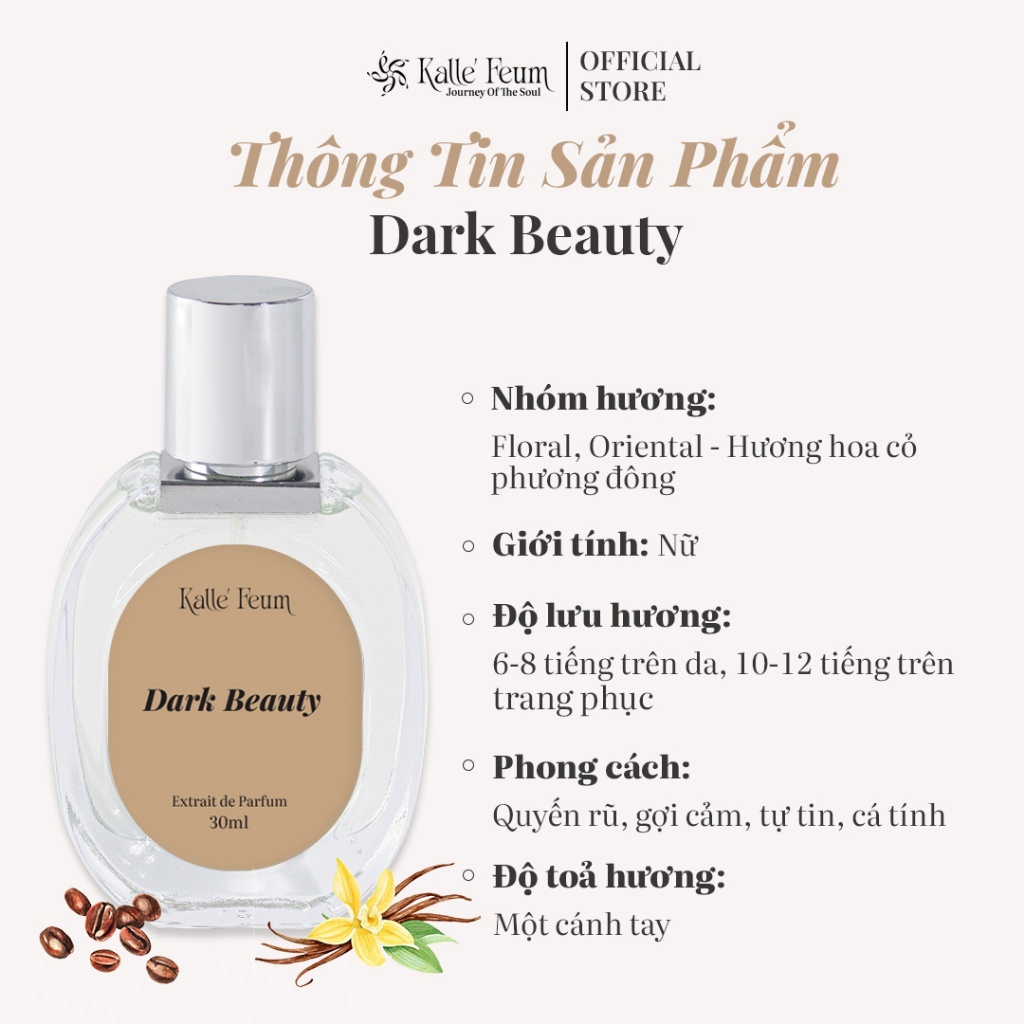 Tinh Dầu Nước Hoa Nữ DARK BEAUTY Mùi Hương Quyến Rũ, Ngọt Đậm Lên Bar, Đi Date Dạng Xịt 30ml | Kalle' Feum