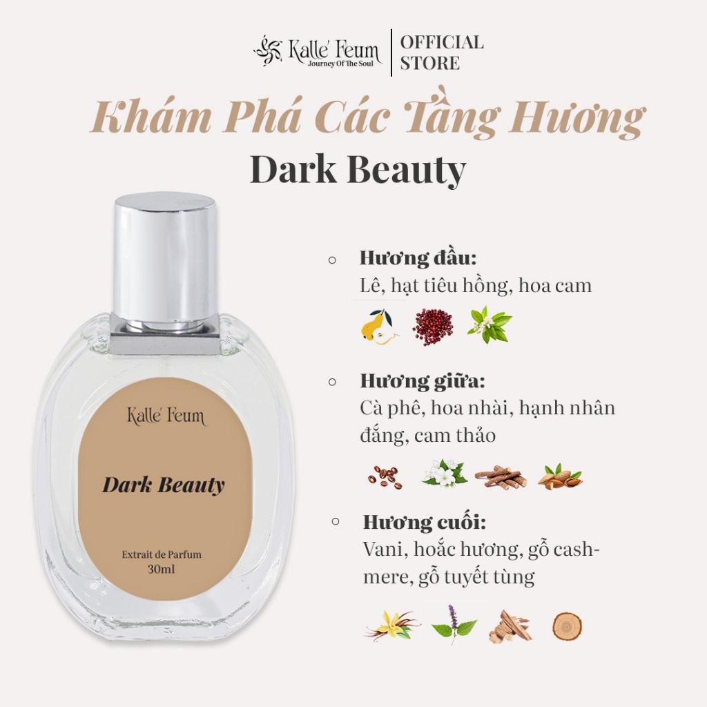 Tinh Dầu Nước Hoa Nữ DARK BEAUTY Mùi Hương Quyến Rũ, Ngọt Đậm Lên Bar, Đi Date Dạng Xịt 30ml | Kalle' Feum