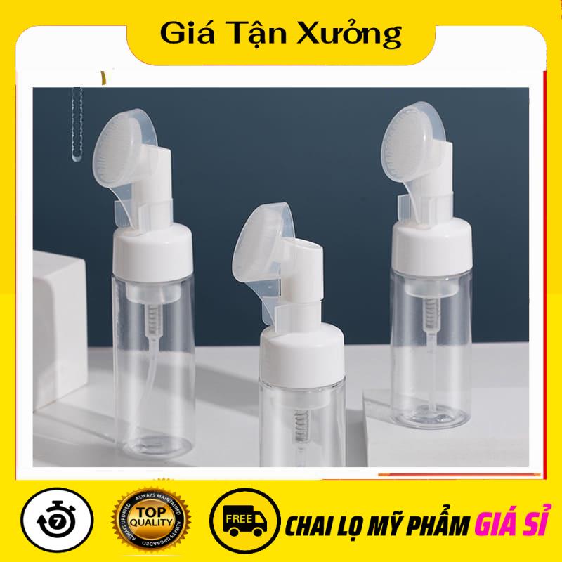 Chai Xịt Tạo Bọt Mát Xa  Chai Xịt Tạo Bọt Mát Xa Đầu Cọ Silicon 100ml,150ml Đựng Sữa Rửa Mặt