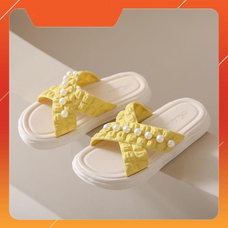 Dép nữ đính hạt quai chéo màu patsel siêu đẹp