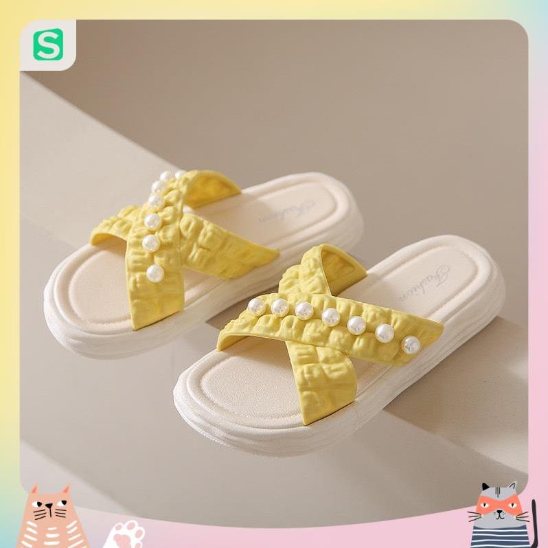 Dép nữ đính hạt quai chéo màu patsel siêu đẹp