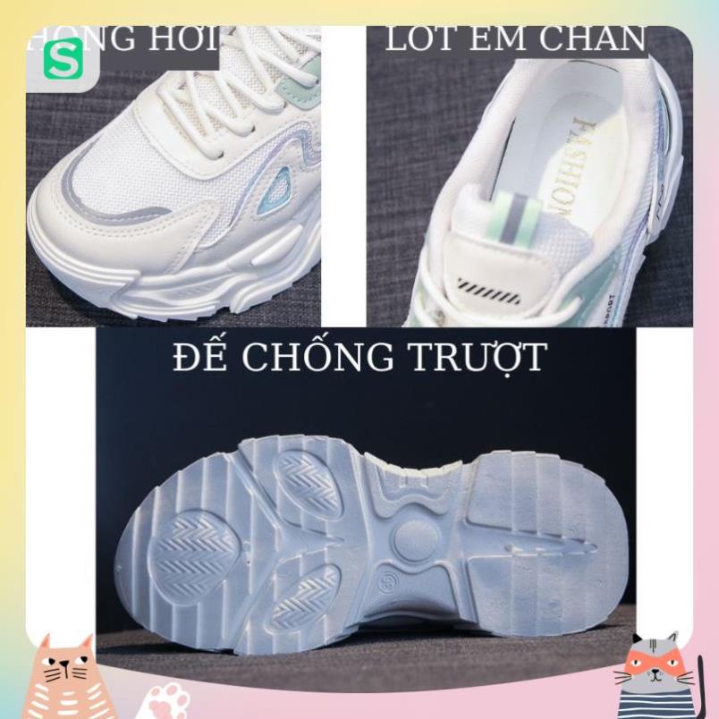 Giày Thể Thao Nữ Màu Trắng Đế Cao 5cm Kiểu Dáng Năng Động Trẻ Trung,Giày Nữ Mẫu Mới Êm Chân Thoáng Khí