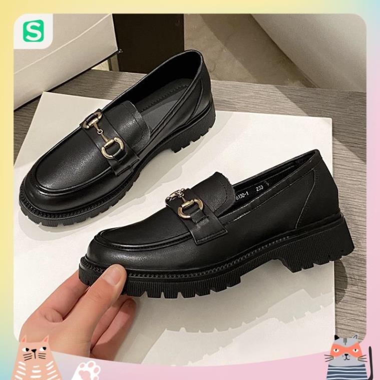 Giầy búp bê nữ da mềm quai xích đôn đế cao 4cm, giày nữ đi học ULZZANG SHOES phong cách hàn quốc