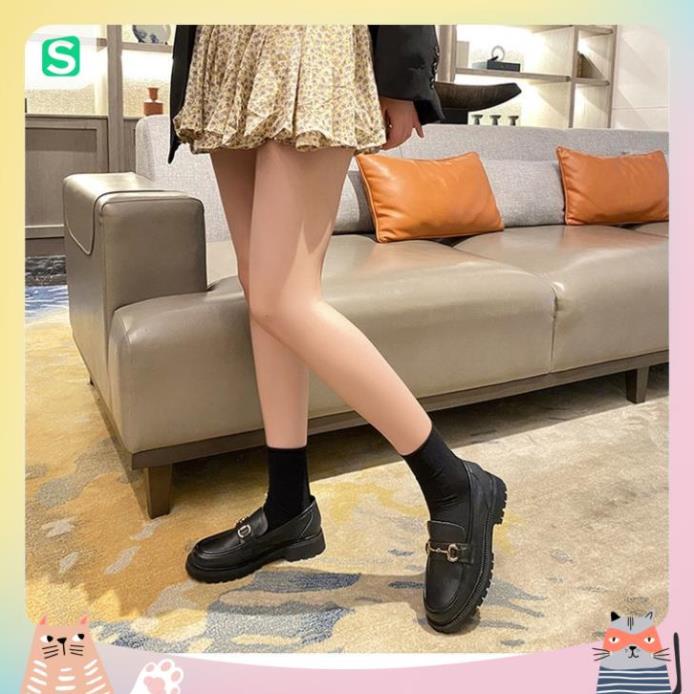 Giầy búp bê nữ da mềm quai xích đôn đế cao 4cm, giày nữ đi học ULZZANG SHOES phong cách hàn quốc