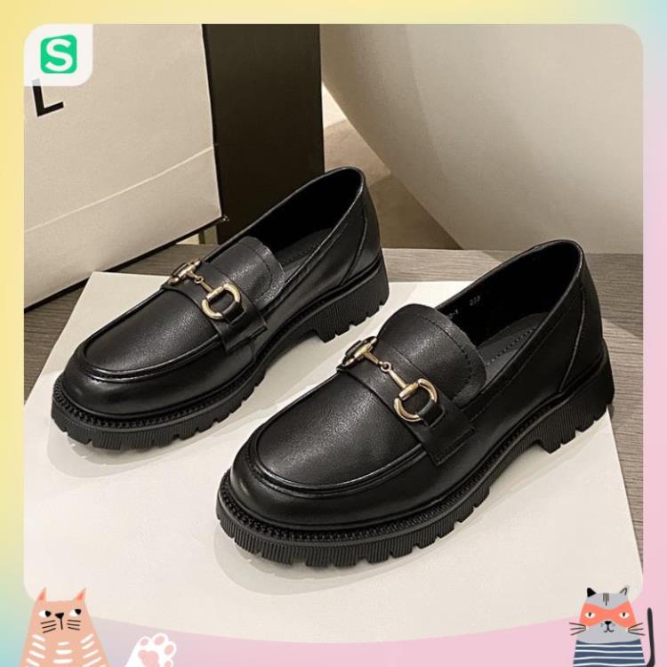 Giầy búp bê nữ da mềm quai xích đôn đế cao 4cm, giày nữ đi học ULZZANG SHOES phong cách hàn quốc