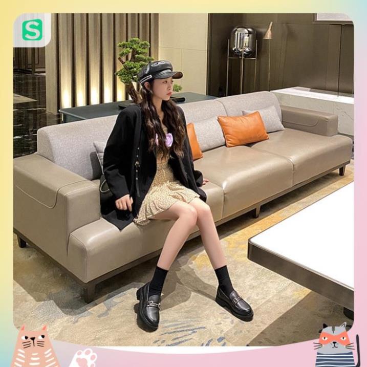 Giầy búp bê nữ da mềm quai xích đôn đế cao 4cm, giày nữ đi học ULZZANG SHOES phong cách hàn quốc