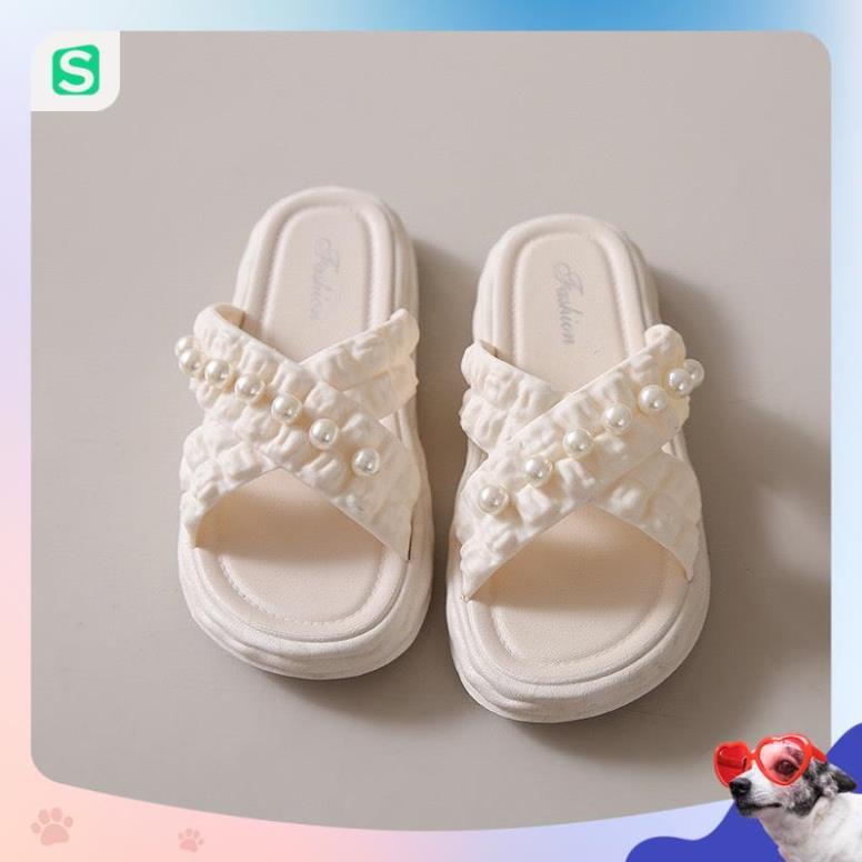 Dép nữ đính hạt quai chéo màu patsel siêu đẹp