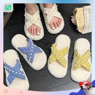 Dép nữ đính hạt quai chéo màu patsel siêu đẹp
