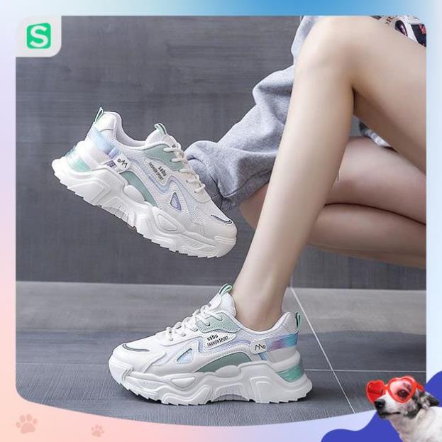 Giày Thể Thao Nữ Màu Trắng Đế Cao 5cm Kiểu Dáng Năng Động Trẻ Trung,Giày Nữ Mẫu Mới Êm Chân Thoáng Khí