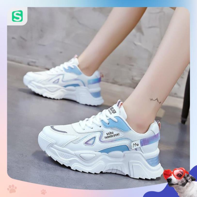 Giày Thể Thao Nữ Màu Trắng Đế Cao 5cm Kiểu Dáng Năng Động Trẻ Trung,Giày Nữ Mẫu Mới Êm Chân Thoáng Khí