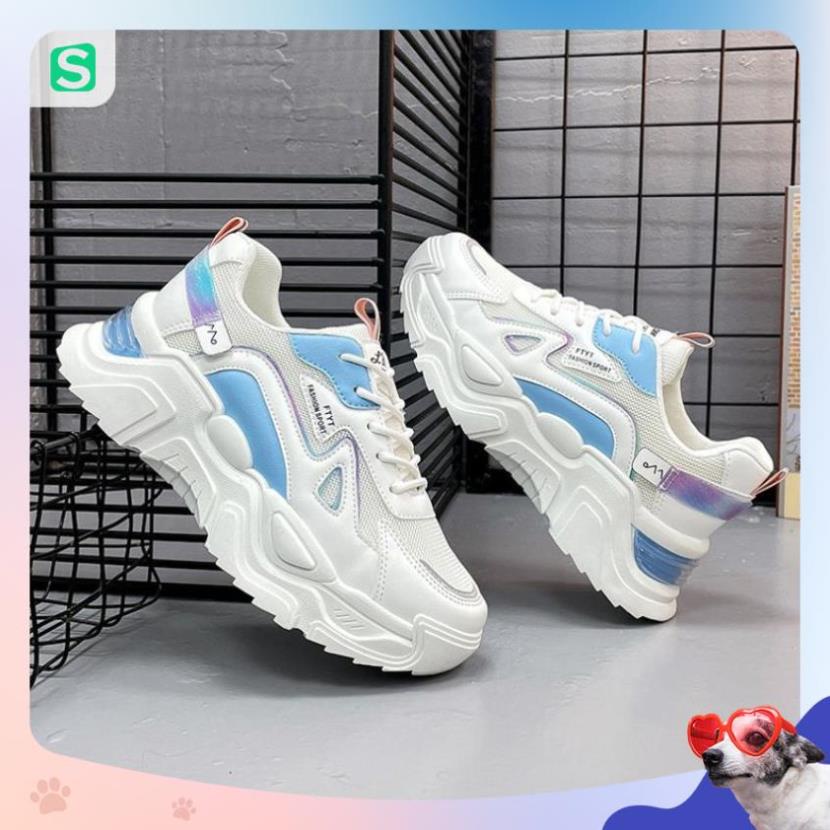 Giày Thể Thao Nữ Màu Trắng Đế Cao 5cm Kiểu Dáng Năng Động Trẻ Trung,Giày Nữ Mẫu Mới Êm Chân Thoáng Khí