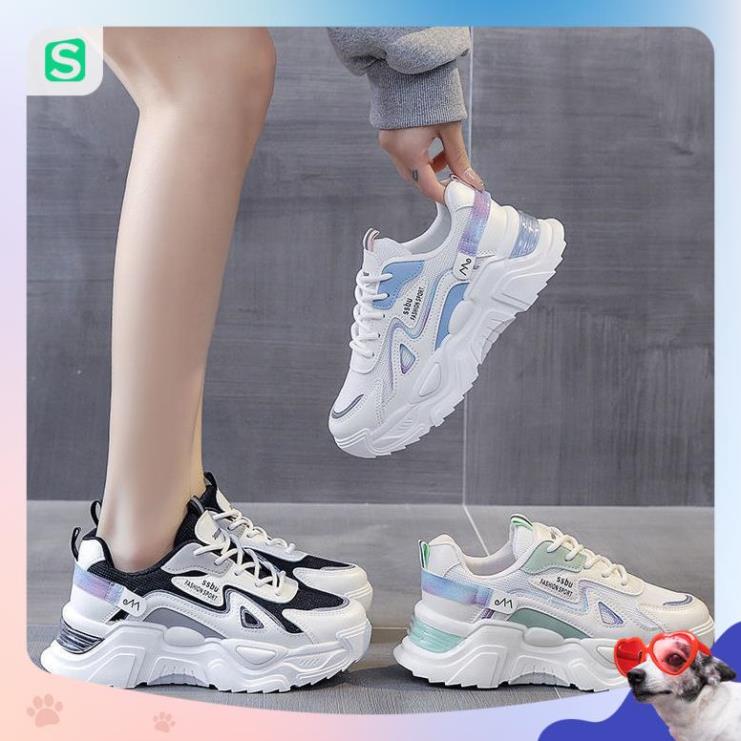 Giày Thể Thao Nữ Màu Trắng Đế Cao 5cm Kiểu Dáng Năng Động Trẻ Trung,Giày Nữ Mẫu Mới Êm Chân Thoáng Khí