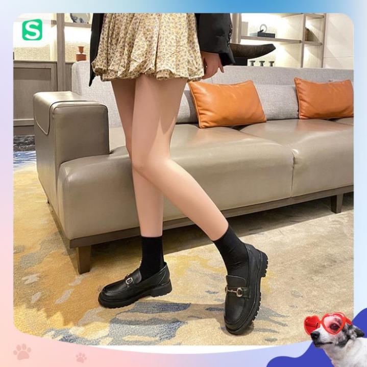 Giầy búp bê nữ da mềm quai xích đôn đế cao 4cm, giày nữ đi học ULZZANG SHOES phong cách hàn quốc