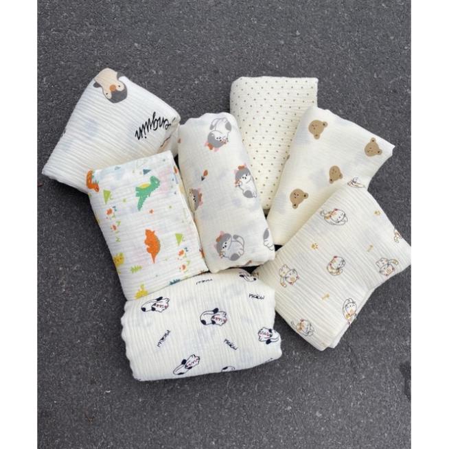 Vải xô muslin cao cấp 2 lớp 100% cotton tự may khăn tắm,khăn sữa cho bé giá rẻ,vải siêu mềm mịn khổ 140-145cm BETINTIN