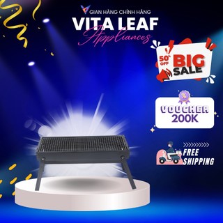 Bếp nướng than hoa Vita Leaf - bếp nướng than hoa ngoài trời chất liệu thép gấp gọn mang đi du lịch, bếp nướng BBQ