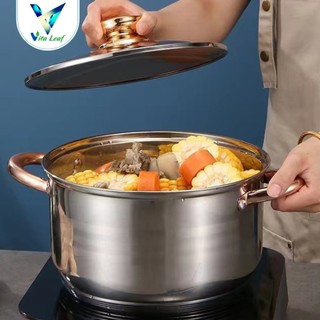 Bộ nồi đức 6 món Vita Leaf lắp hợp kim vàng dùng cho mọi loại bếp điện, bếp từ, bếp ga hàng nhập khẩu chính hãng cao cấp
