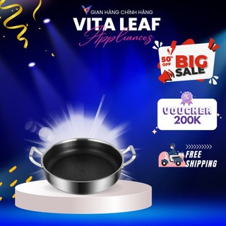 Chảo xào chống dính bếp từ Vita Leaf 2 quai size 28cm sâu lòng dùng cho mọi loại bếp hàng chính hãng