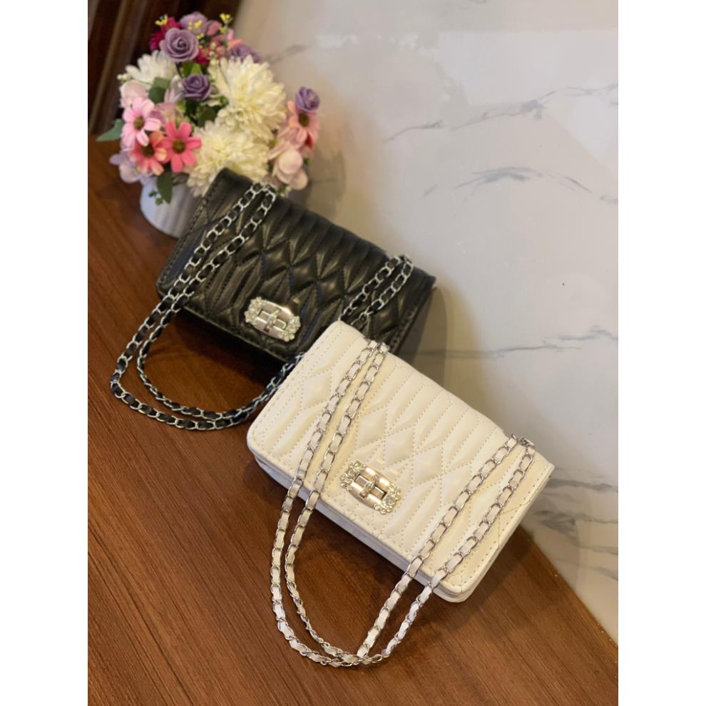 Túi Đeo Chéo Đeo Vai khoá xoay đính đá thời trang mẫu mới TX57