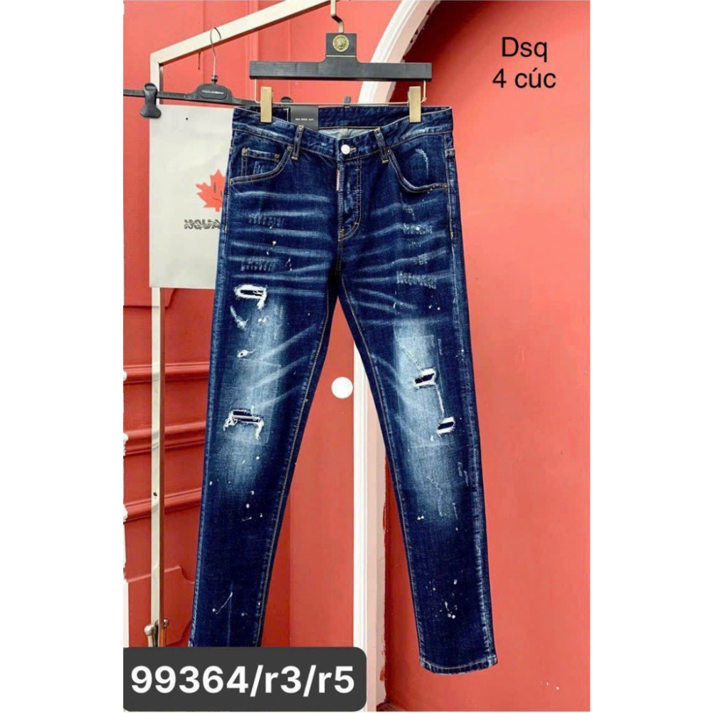 FullBoc Quần Jean Nm AMIRI Đen Vá Da Trắng Quần Jean nam màu đen gối lót da trắng nhăn