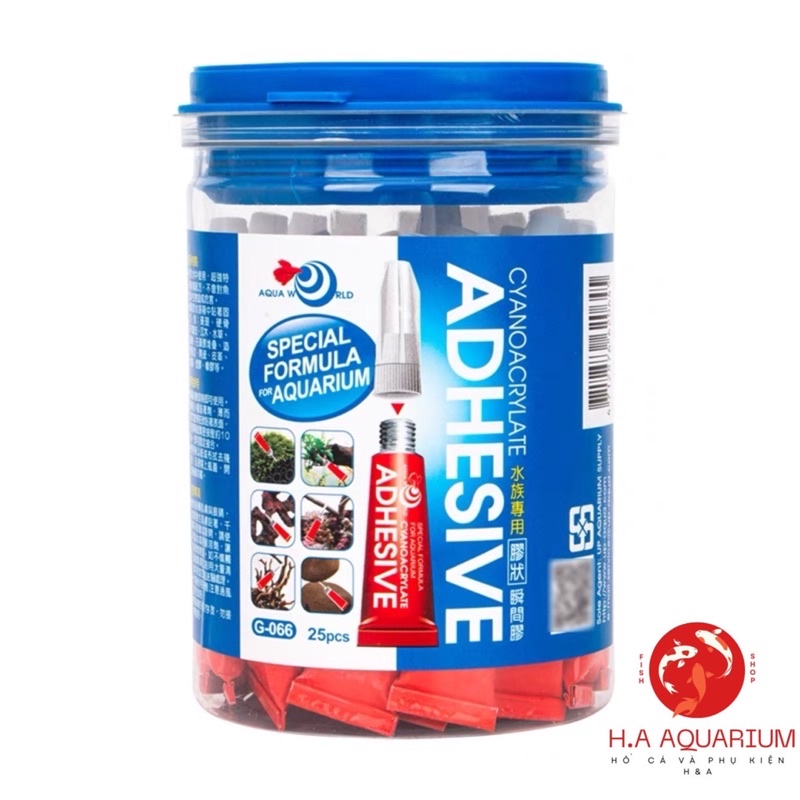 Keo Dán Rêu - Ráy - Keo Dán Cây Thuỷ Sinh ADHESIVE Tuýt 5g Màu Đỏ