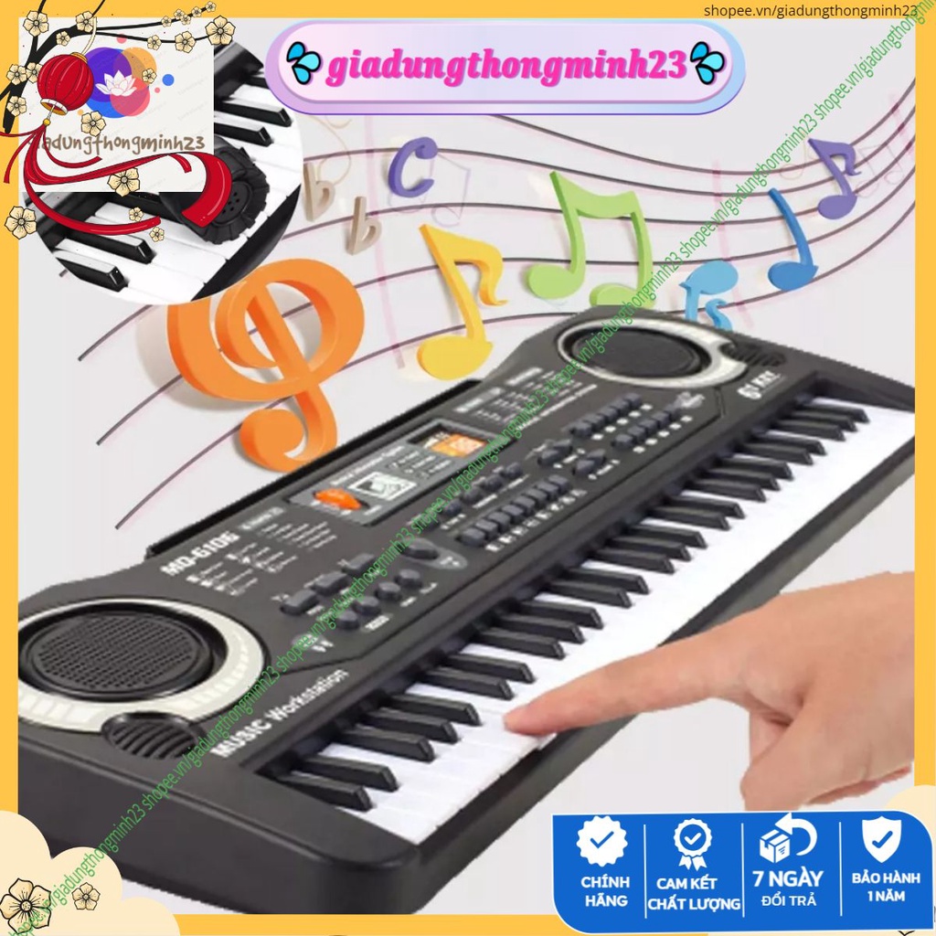 Đàn Piano điện tử Keyboard 61 Phím Kèm Mic+sạc cho bé H.Q