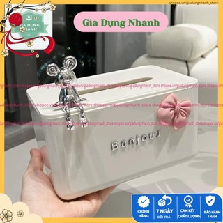 Hộp Đựng Khăn Giấy Để Bàn BONJOUR Dạng Kem Độc Đáo Sang Trọng Phong Cách Bắc Âu A.Đ A.B