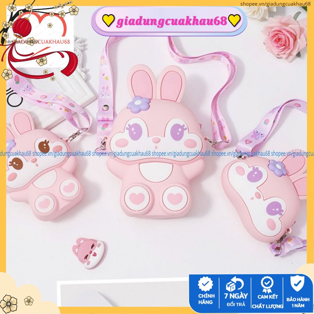 Túi đeo chéo cho bé gái cute hình gấu, túi da silicon mini đựng bao lì xì đi chơi tết 💛💛FREEship💛💛