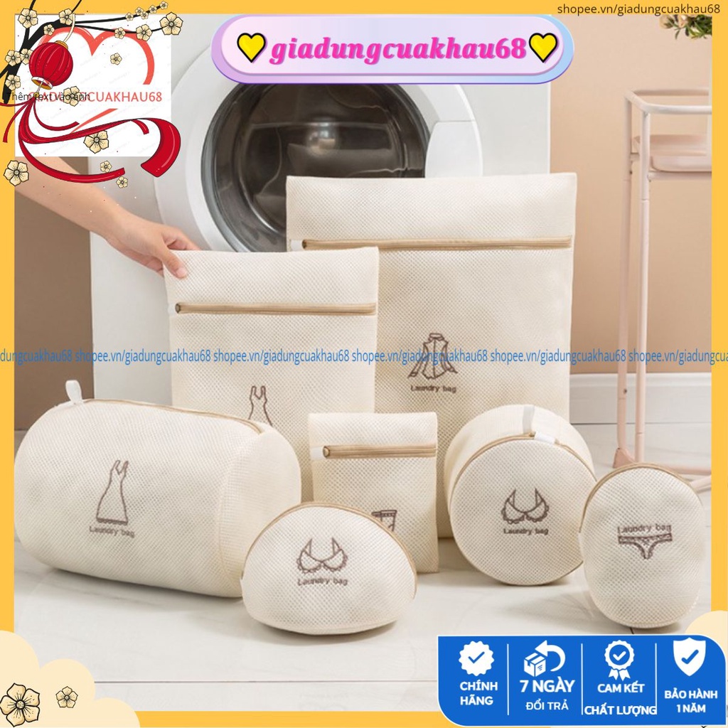 Bộ 6 túi giặt 3 lớp bảo vệ quần áo, đồ lót dùng cho máy giặt nhiều kích thước lựa chọn💛𝒈𝒊𝒂𝒅𝒖𝒏𝒈𝒄𝒖𝒂𝒌𝒉𝒂𝒖𝟔𝟖💛