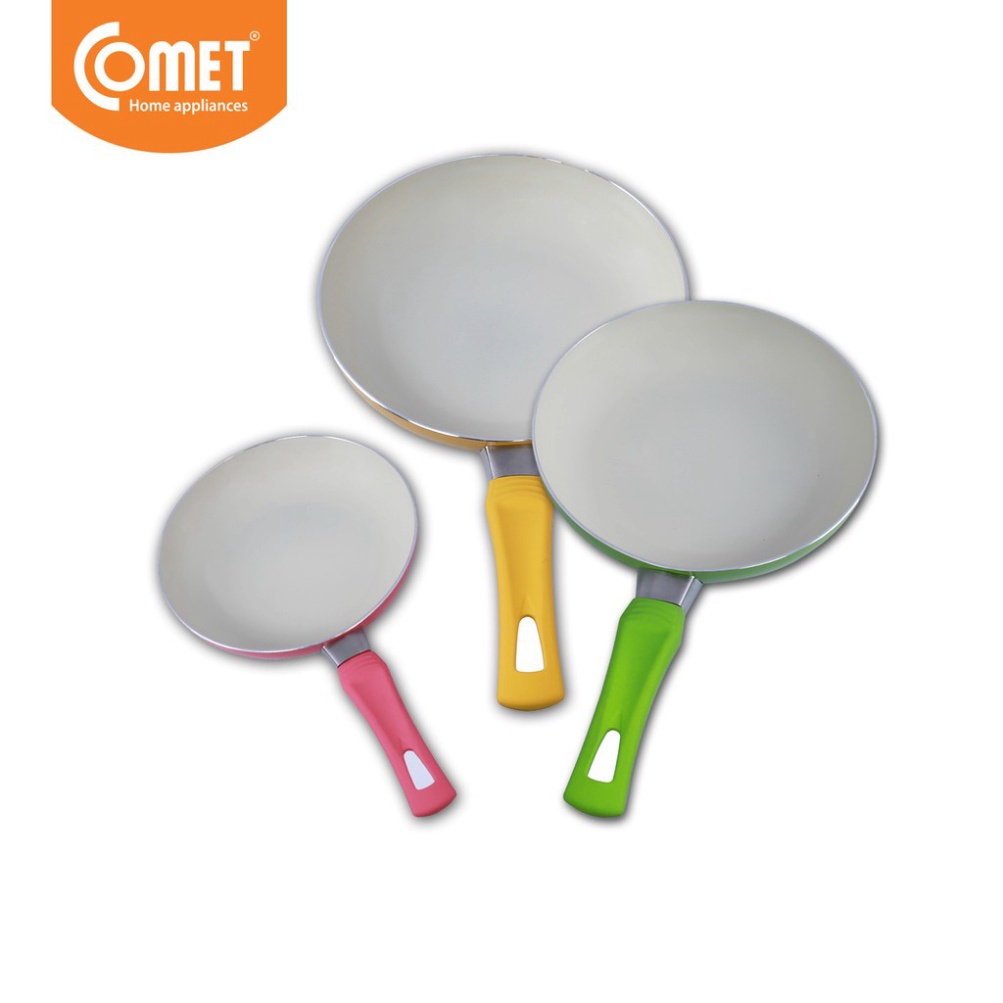 Bộ combo 03 chảo chống dính Ceramic cao cấp COMET Size 16cm, 20cm, 26cm - Hàng Chính Hãng Bảo Hành 12 Tháng