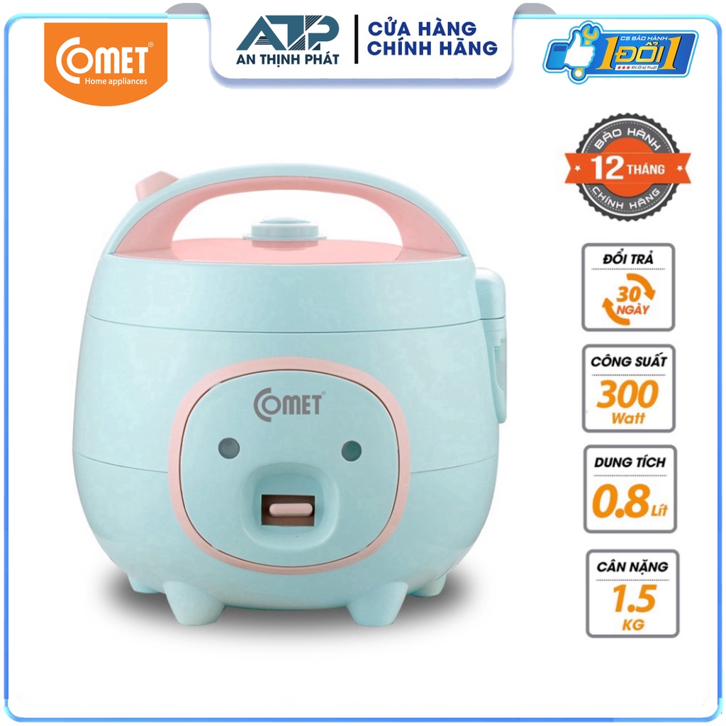 Nồi cơm điện mini nắp gài COMET CM8006 - Hàng Chính Hãng Bảo Hành 12 Tháng