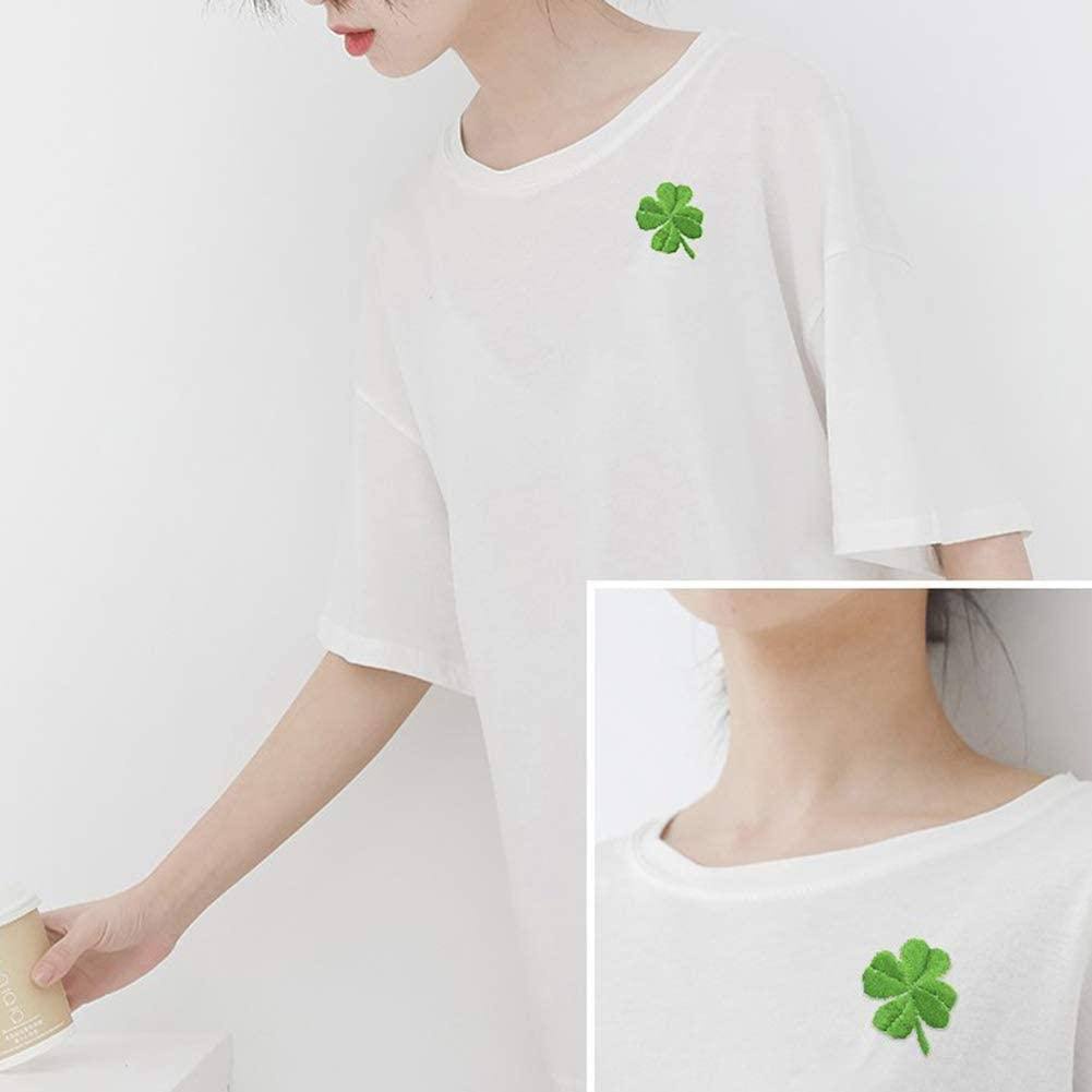 Sticker ủi nhiệt thêu hình logo hình cỏ 4 lá dễ thương cute độc đáo - Patch ủi quần áo balo H164