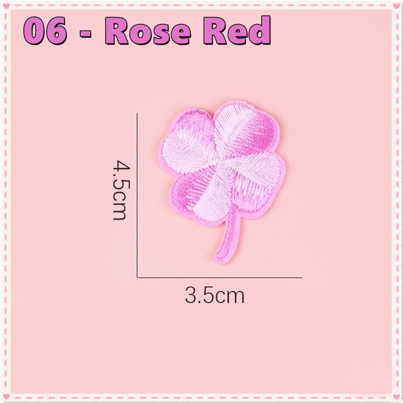 Sticker ủi nhiệt thêu hình logo hình cỏ 4 lá dễ thương cute độc đáo - Patch ủi quần áo balo H164