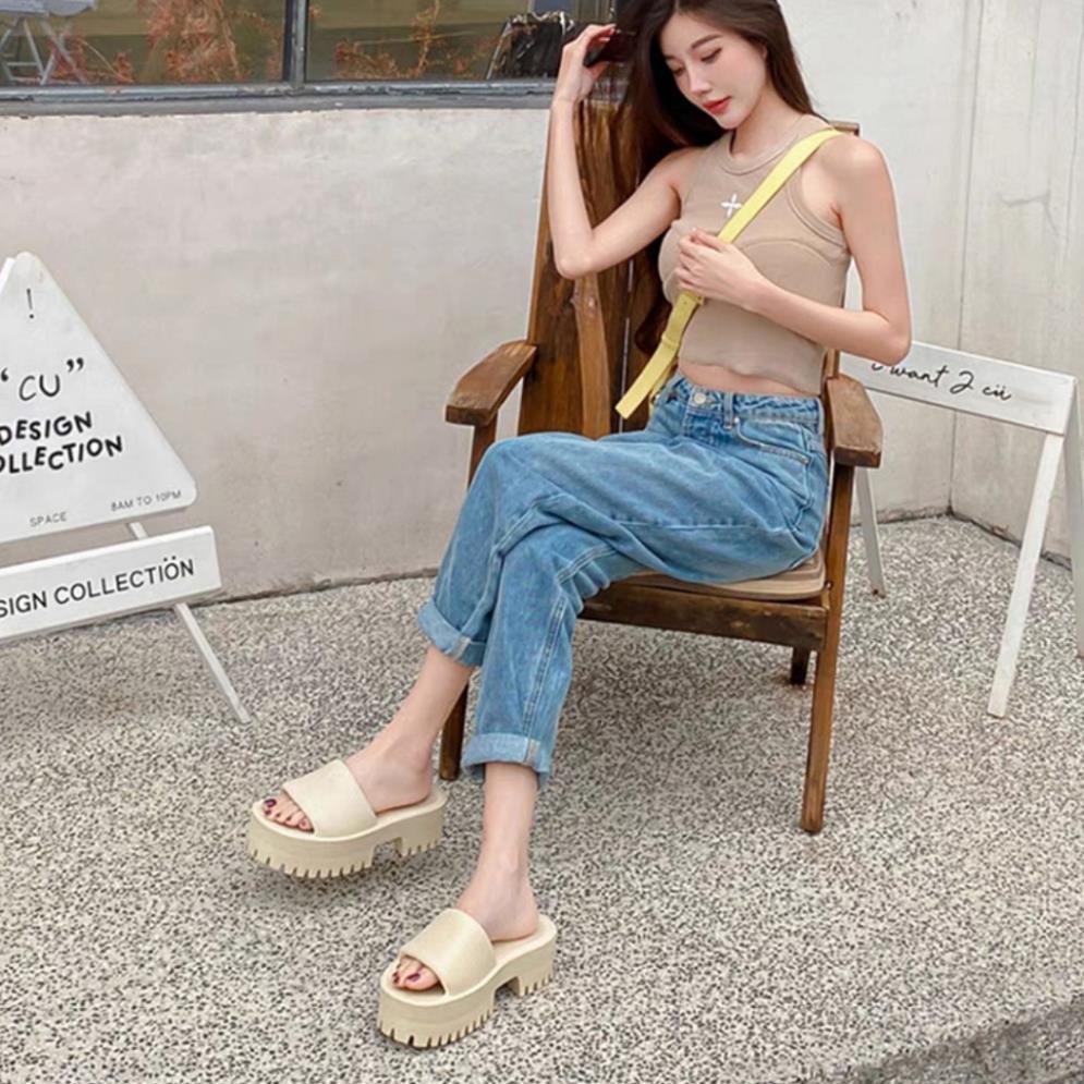 Dép bánh mì nữ xinh đế cao LUISV thời trang nịnh dáng bản mới cao cấp fullsize