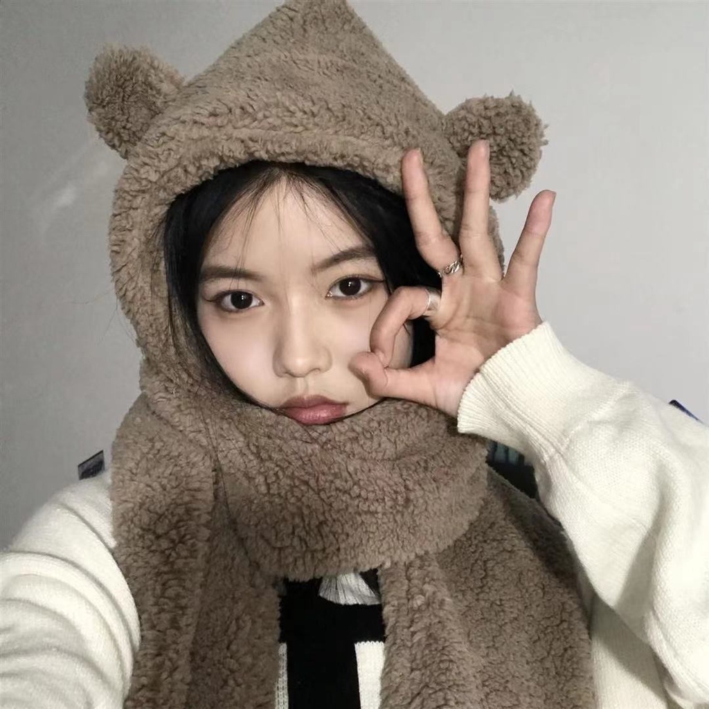 Mũ Trùm Đầu Tuần Hoàn Phong Cách harajuku Dày Dặn Bảo Vệ Lạnh Khi Đi Xe Đạp Cho Nam Và Nữ Sinh