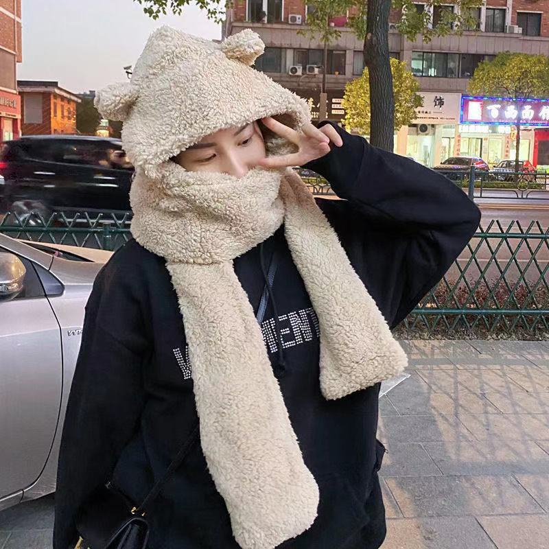 Mũ Trùm Đầu Tuần Hoàn Phong Cách harajuku Dày Dặn Bảo Vệ Lạnh Khi Đi Xe Đạp Cho Nam Và Nữ Sinh