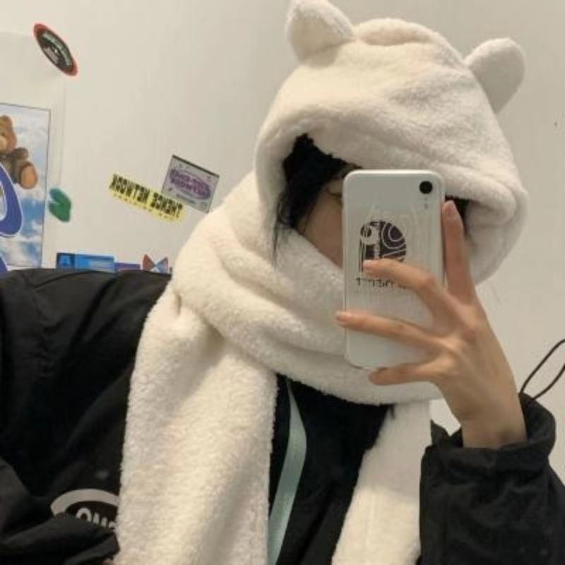 Mũ Trùm Đầu Tuần Hoàn Phong Cách harajuku Dày Dặn Bảo Vệ Lạnh Khi Đi Xe Đạp Cho Nam Và Nữ Sinh