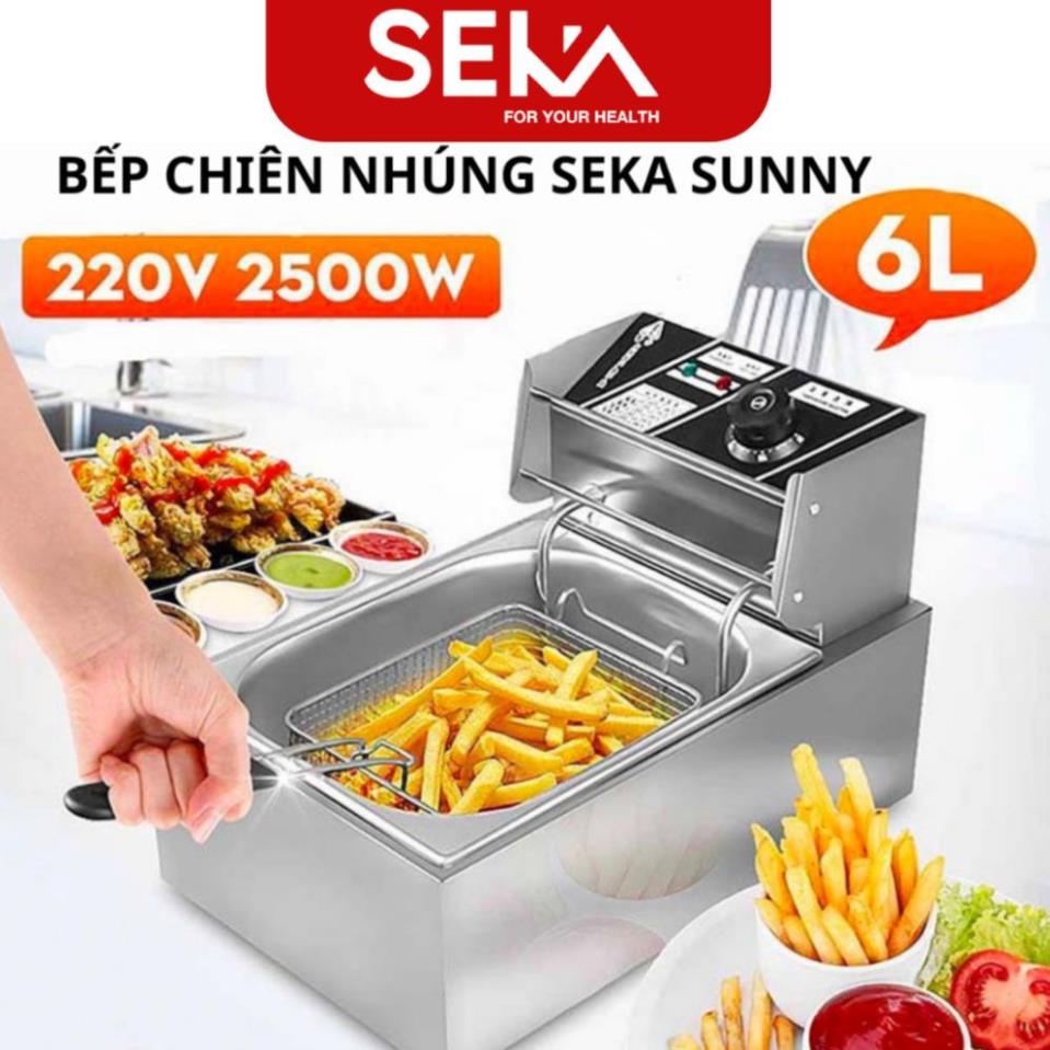 Bếp chiên nhúng điện seka sunny 6L, 12L inox cao cấp, chiên ngập dầu
