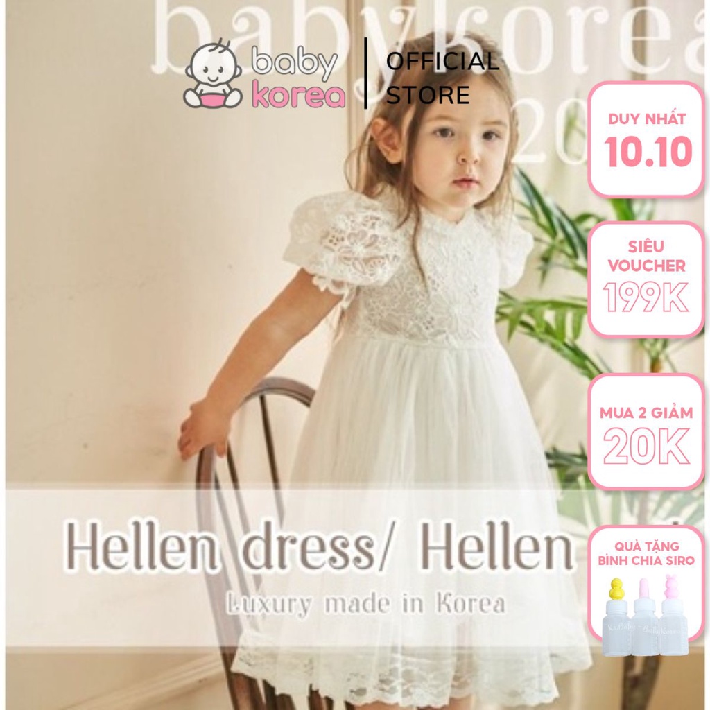 Váy ren hoa cao cấp Hellen độc quyền SAUT DE LANGE dự tiệc made in Korea cho bé gái thời trang trẻ em BABYKOREA