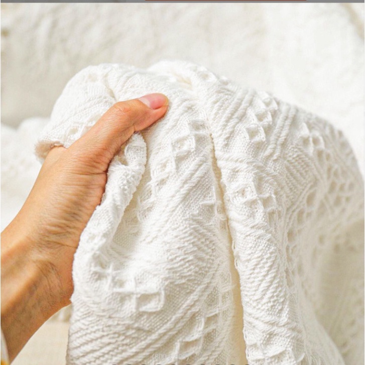 🍁Thảm phủ sofa, khăn trải bàn bàn dệt tua rua Vintage, khăn trải bàn bàn thời thượng sang trọng