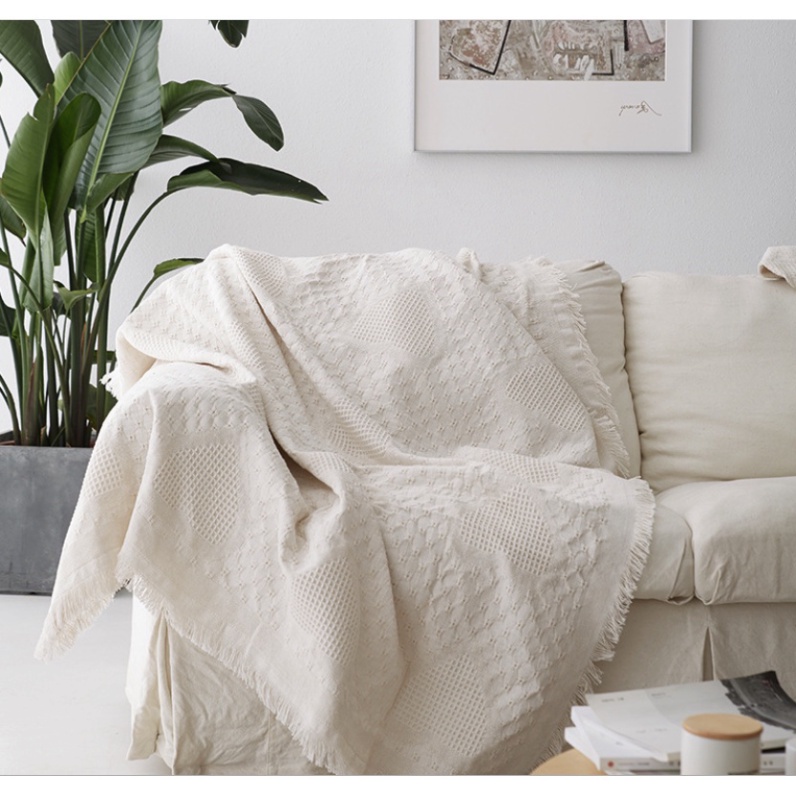 🍁Thảm phủ sofa, khăn trải bàn bàn dệt tua rua Vintage, khăn trải bàn bàn thời thượng sang trọng