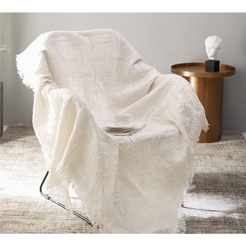 🍁Thảm phủ sofa, khăn trải bàn bàn dệt tua rua Vintage, khăn trải bàn bàn thời thượng sang trọng