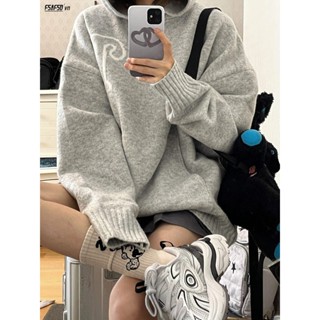  Áo Khoác sweater Dệt Kim Có Mũ Trùm Dáng Rộng In Hoa Kiểu Mỹ Thời Trang Mùa Thu Cho Nữ 