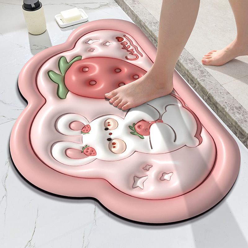 Thảm Chùi Chân Thấm Hút Tốt Chống Trượt 3D Cho Phòng Tắm
