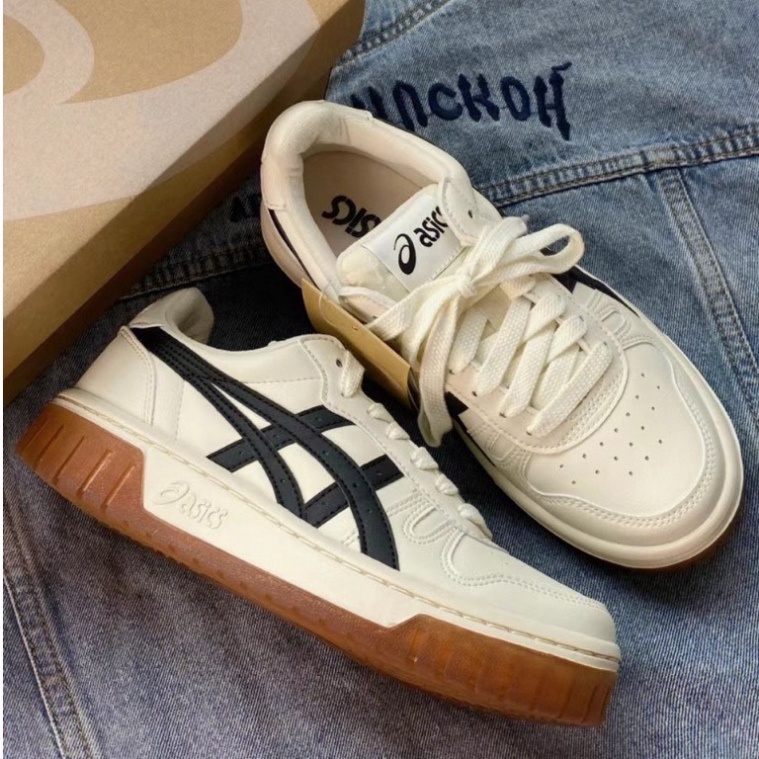 Giày Asics Court MZ Cream Black Gum Nam Nữ 36>43, giày Asics Court bản S.Cấp full pk hot