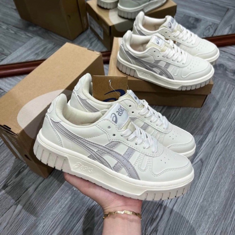 Giày Asics Court MZ Cream Black Gum Nam Nữ 36>43, giày Asics Court bản S.Cấp full pk hot
