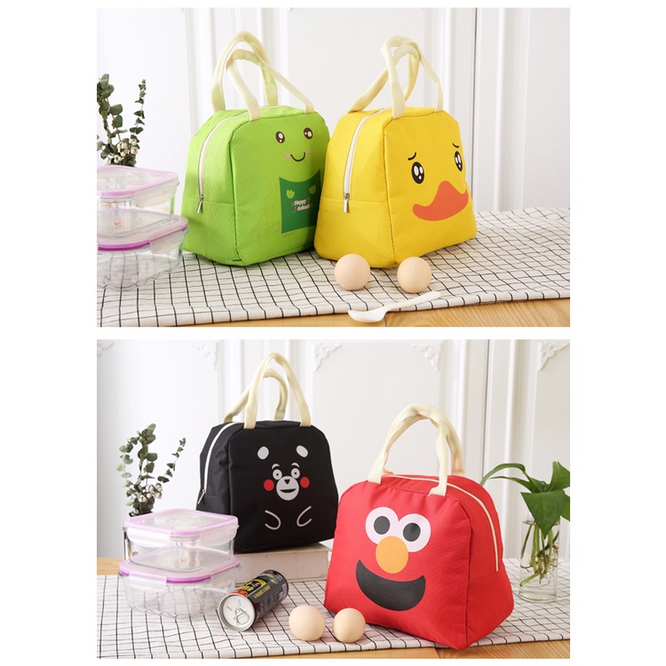 Túi Đựng Hộp Cơm Trưa Giữ Nhiệt Họa Tiết Hoạt Hình Dễ Thương